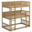 Lit superposé triple en bois, avec échelles, lit superposé détachable avec garde-corps-808159710
