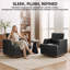 Fauteuil d'appoint pivotant à 360 ° de 30,3 po de largeur avec revêtement en chenille ou similicuir-451542335