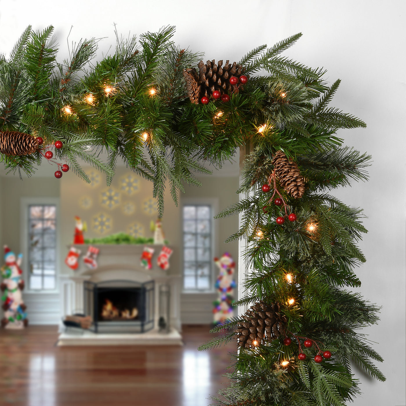 108" Pre-Lit Christmas Garland