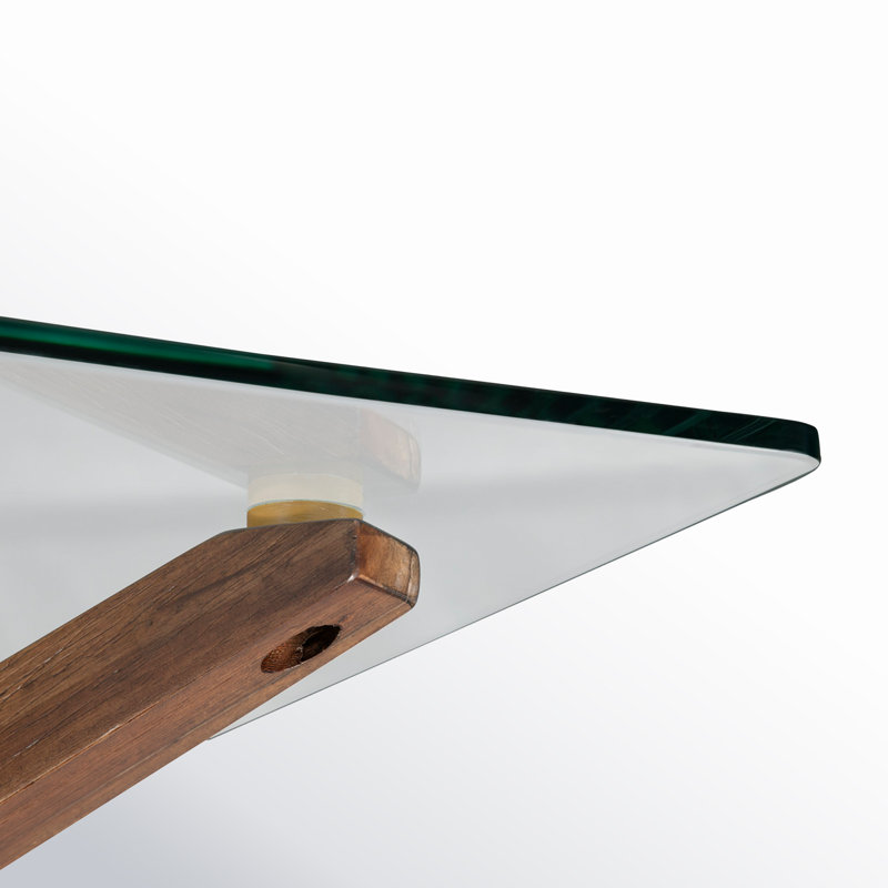 Table de bout en verre, Noyer