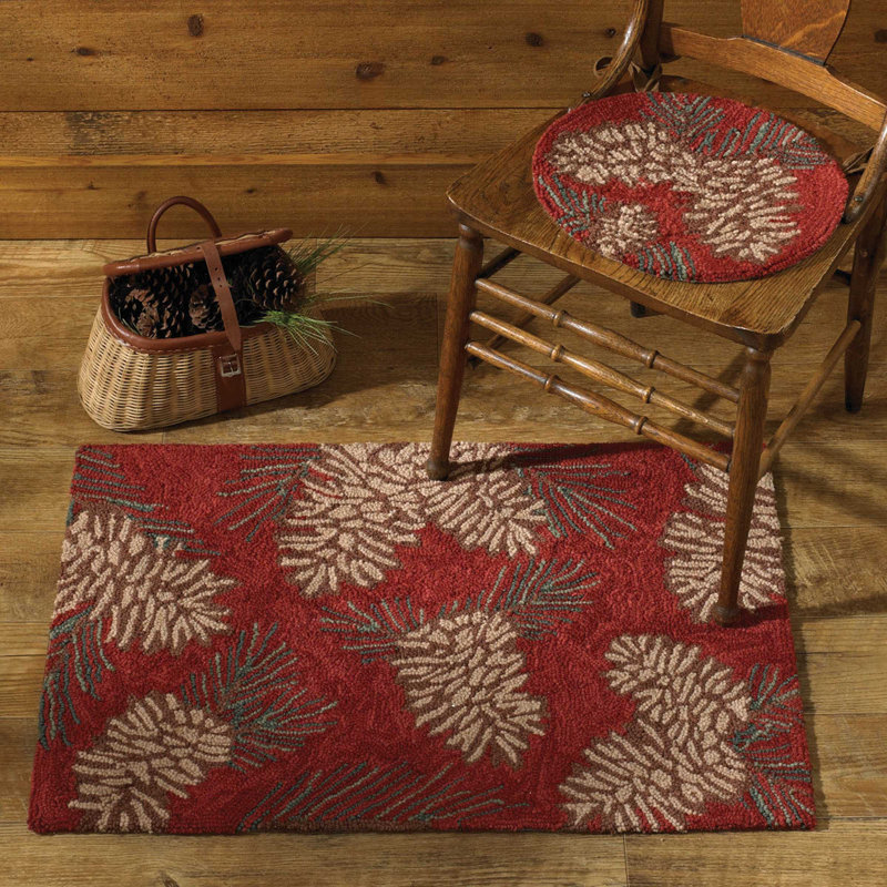 Tapis crocheté Millwood Pines Pinecone