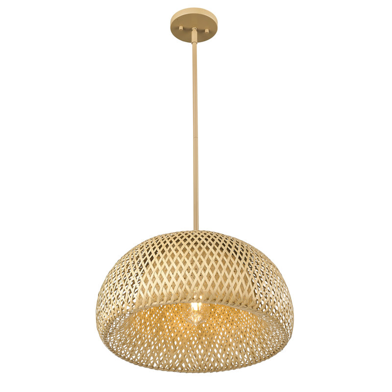 Luminaire suspendu en bambou naturel 1 lumière Coastal