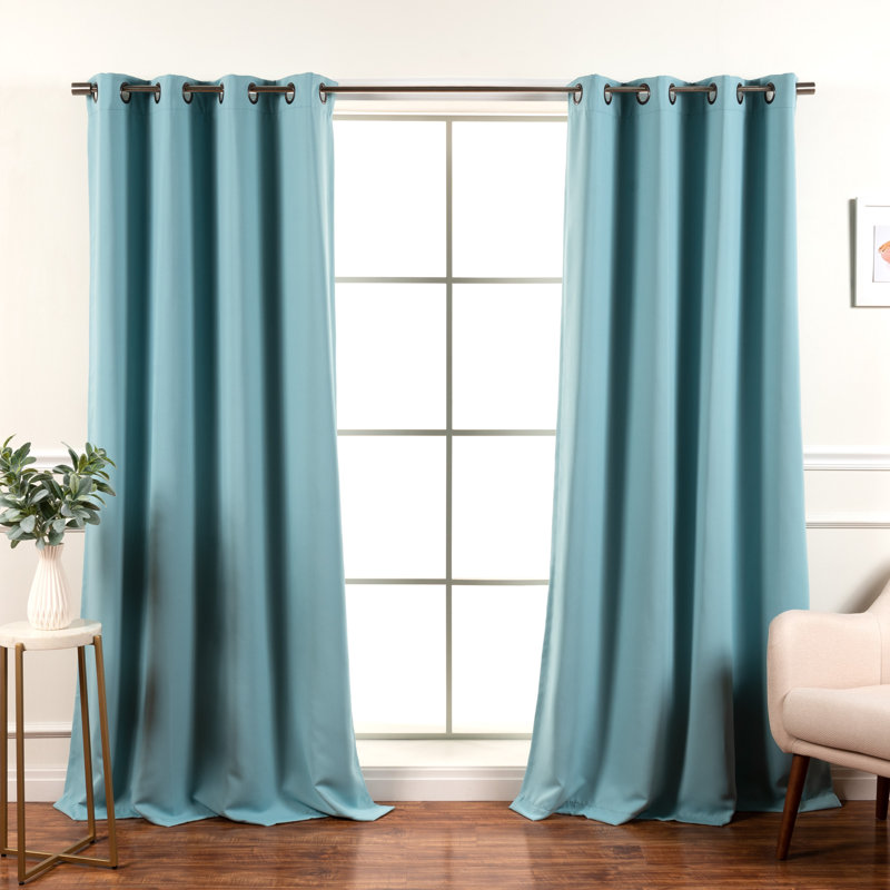 Aubreey Blackout Curtain Panel Pair, 52" W x 54" L, Turquoise