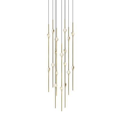 Constellation - Aries 12" Round LED Pendant - Satin Nickel Fixture - White Optical Acrylic Shade - 3000K - 120" Cable
