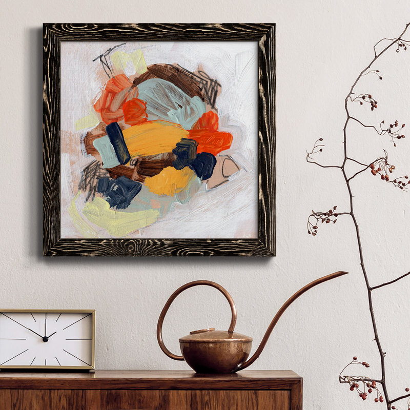 Toile encadrée de qualité supérieure - Prêt à accrocher, H 35,5 po x l 35,5 po x P 1,5 po, Papier encadré noir vieilli