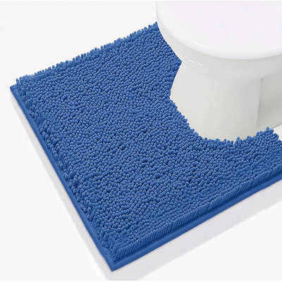 Tapis bleu pour salle de bain