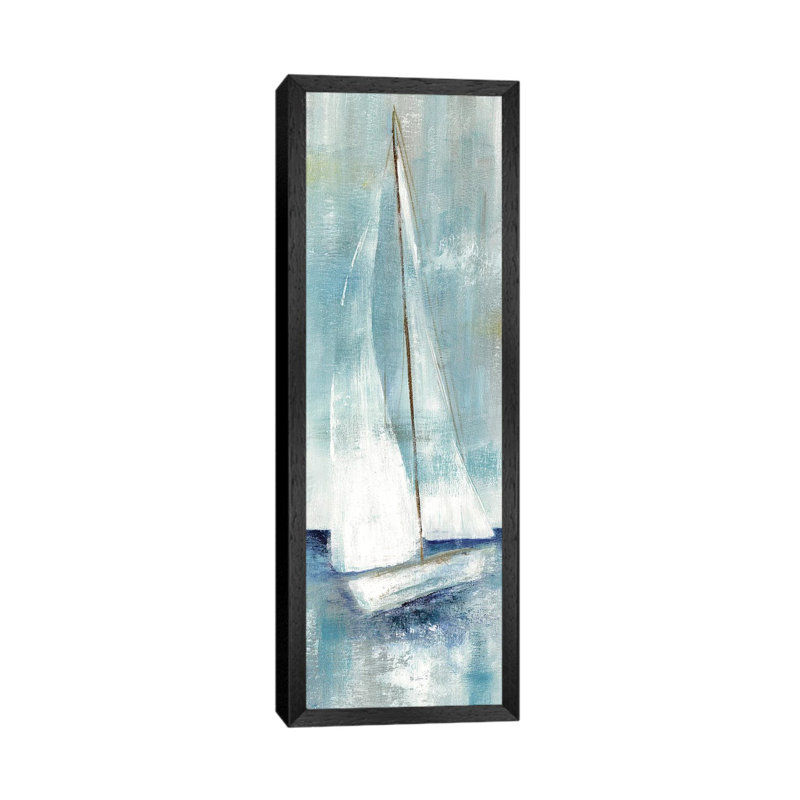 Simply Sailing II by Nan - Panoramic Painting on Canvas, 121.92 cm H x 40.64 cm W, Black Framed