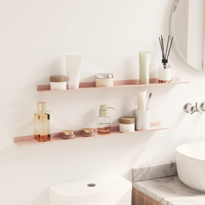Steel Floating Shelf, Pink