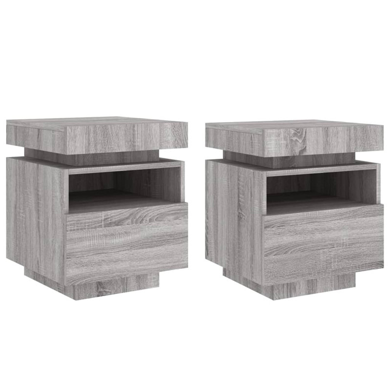 Brandace 39cm W Bedside Table, Grey Sonoma