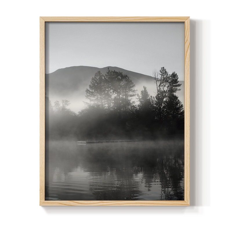 Lakeside Dock Framed Print - Solid Wood, Natural, 11" H x 9" W