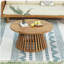Table basse d'extérieur en bois d'acacia pour le patio, table basse ronde pour la cour arrière, pelouse, balcon, finition teck-1077729459