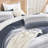 3-Piece Striped Colorblock Comforter Set, Lightweight Fluffy Down Alternative Striped Bedding Set-124498874-124764787