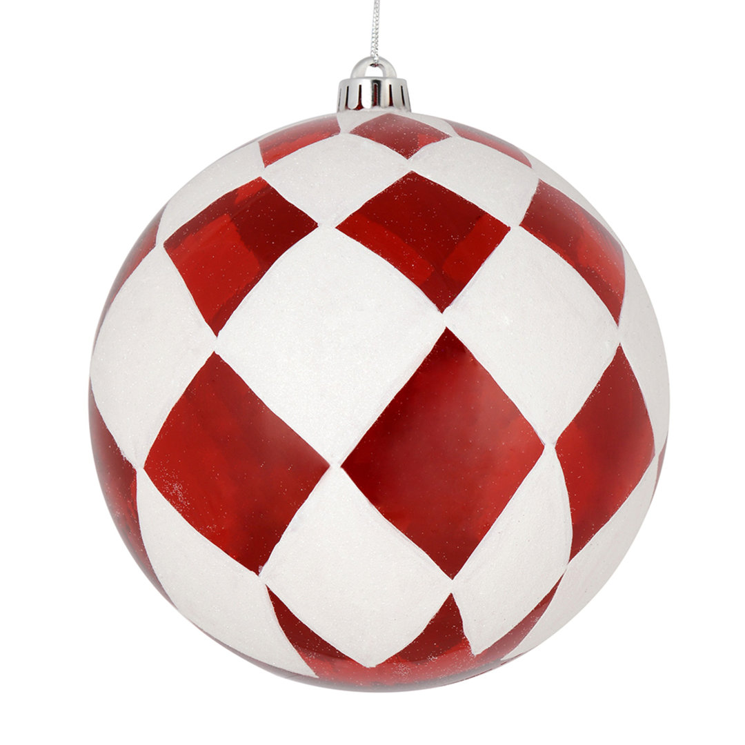 Ball with White Diamond Glitter Christmas Ornament The Holiday Aisle® 