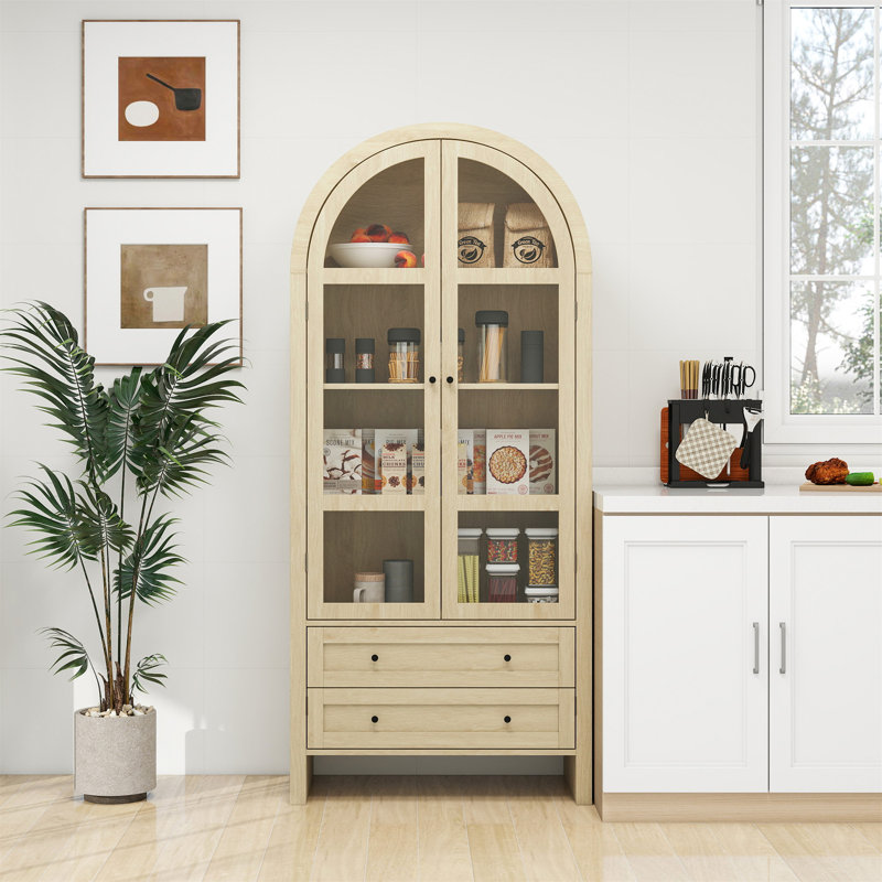 70.28" Tall Arched Kitchen Pantry