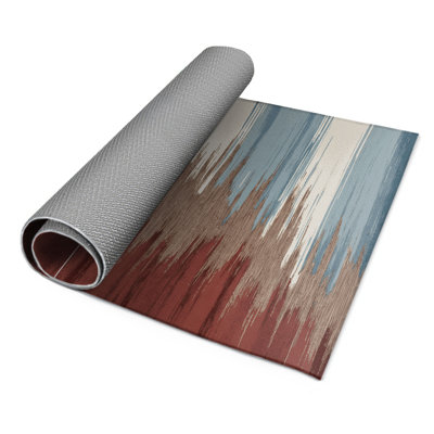 Tapis intérieur et extérieur brun Watercolor