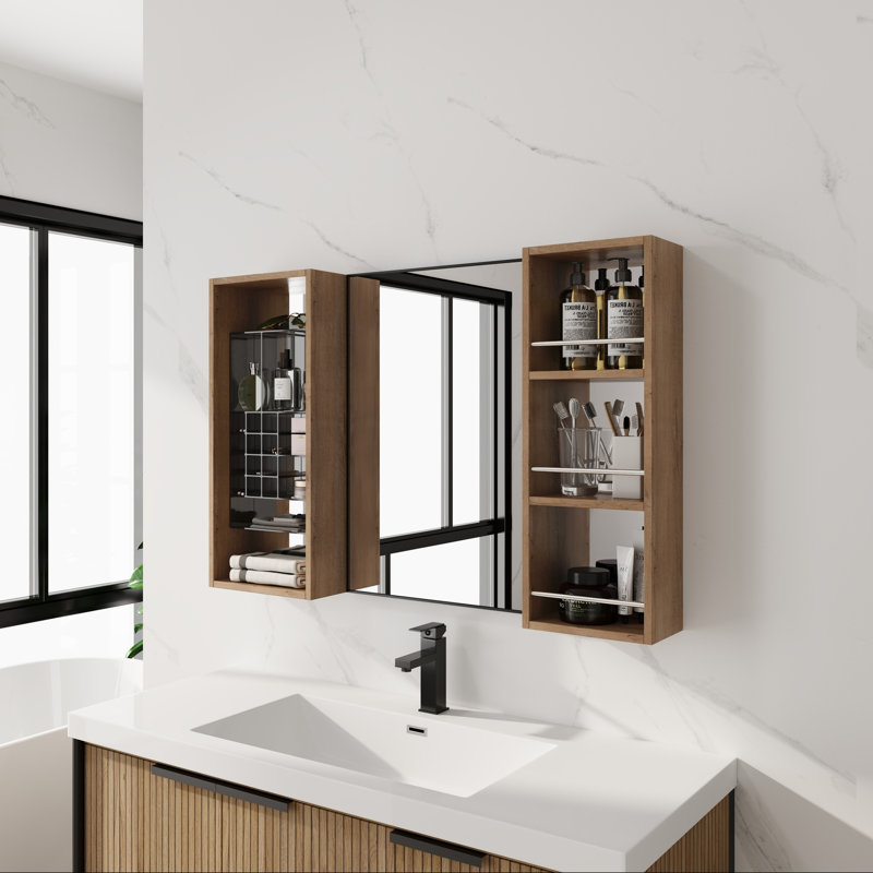 Bathroom Mirror Cabinet with Storage Combination