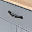 Chariot pour îlot de cuisine 54,3 po gris-bleu - plateau en bois massif, armoire à 4 portes, 2 tiroirs, porte-épices / porte-serviettes et roues verrouillables