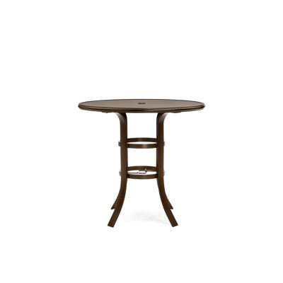 Slat Top 42" Round Bar Table, Java