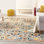 Tapis beige / bleu / orange Whitingham