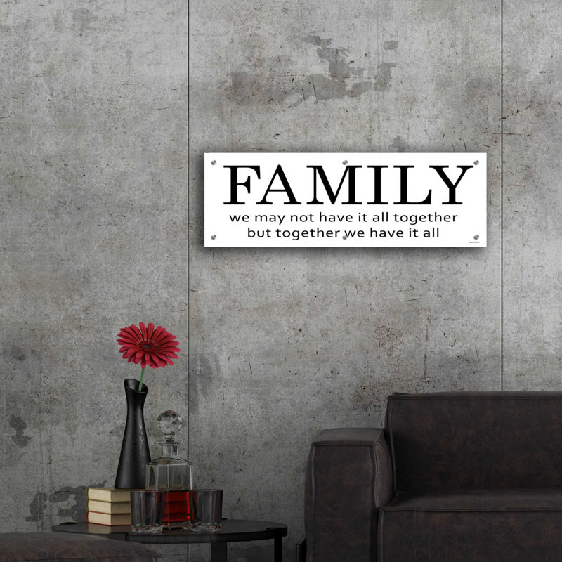Famille - art textuel sans cadre, H 12 po x l 36 po x P 0,2 po