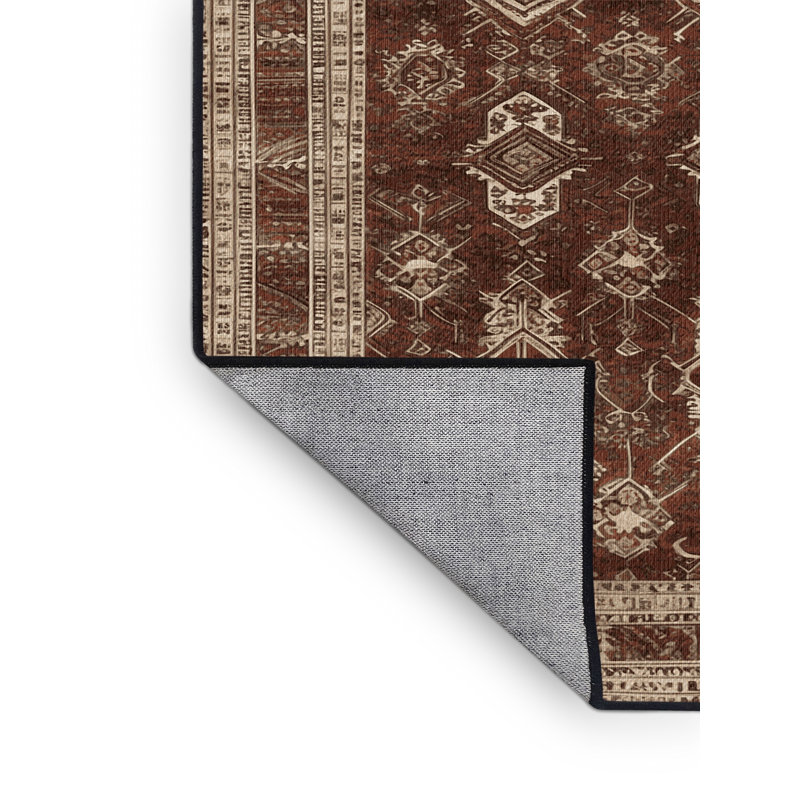 Tapis brun lavable à la machine, Carré 4 pi