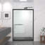 Porte de douche coulissante réglable en aluminium 44-48X72 avec verre trempé transparent et quincaillerie noire, porte de douche
