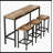 Modern Design Kitchen Dining Table, Pub Table, Long Dining Table Set with 3 Stools, Easy Assembly-824315438