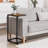 2-Pack C-Shaped Side Table Retro Brown