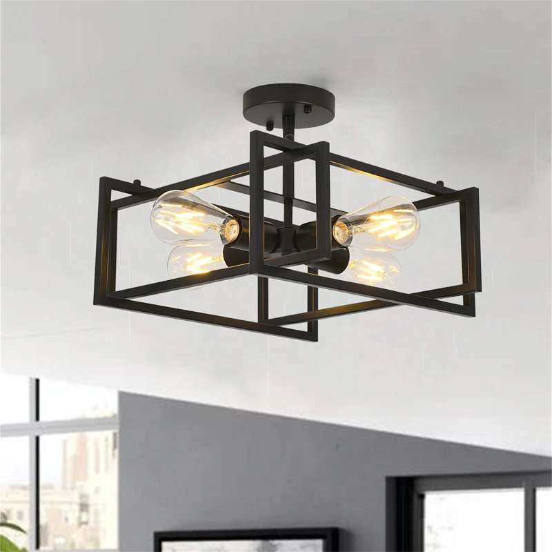 Plafonnier semi-encastré 4 lumières 15 po 