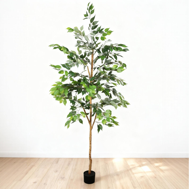 Ficus artificiel Lyman 6 pi avec tronc de bois naturel