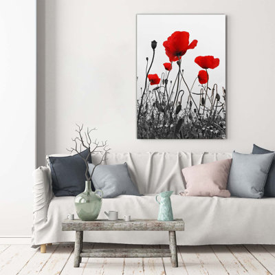 Field Poppies - Wrapped Canvas Print