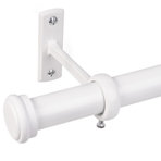 Aresha 1" Dia. Curtain Rods Adjustable Length Single Curtain Rod Black for Ceiling/Wall Mounting