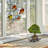 4.5"H Bird Quartet Stained Glass Window Panel Set