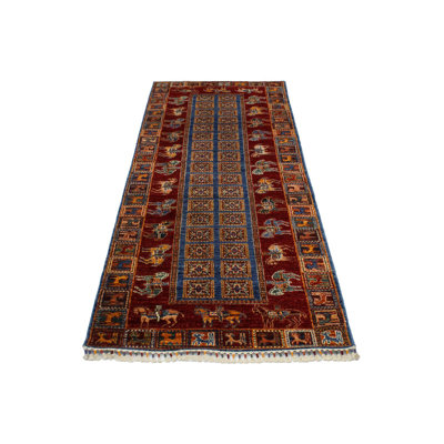 3x9 Blue and Red Anatolian Traditional Runner