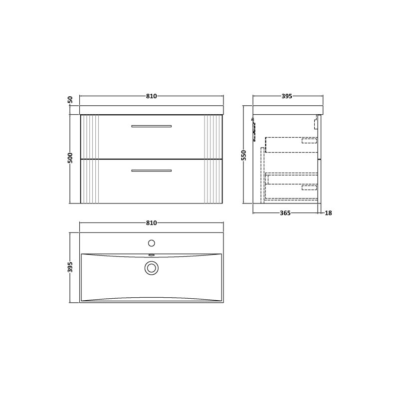 Deco 810mm Single Bathroom Vanity with Integrated Vitreous China Basin, Satin Green