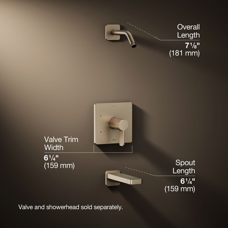 Parallel Bath and Shower Trim Set, Vibrant Brushed Bronze