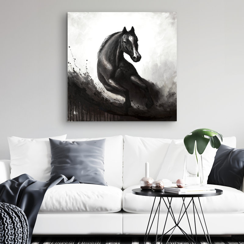 horse in motion - 32"x32" art on canvas
