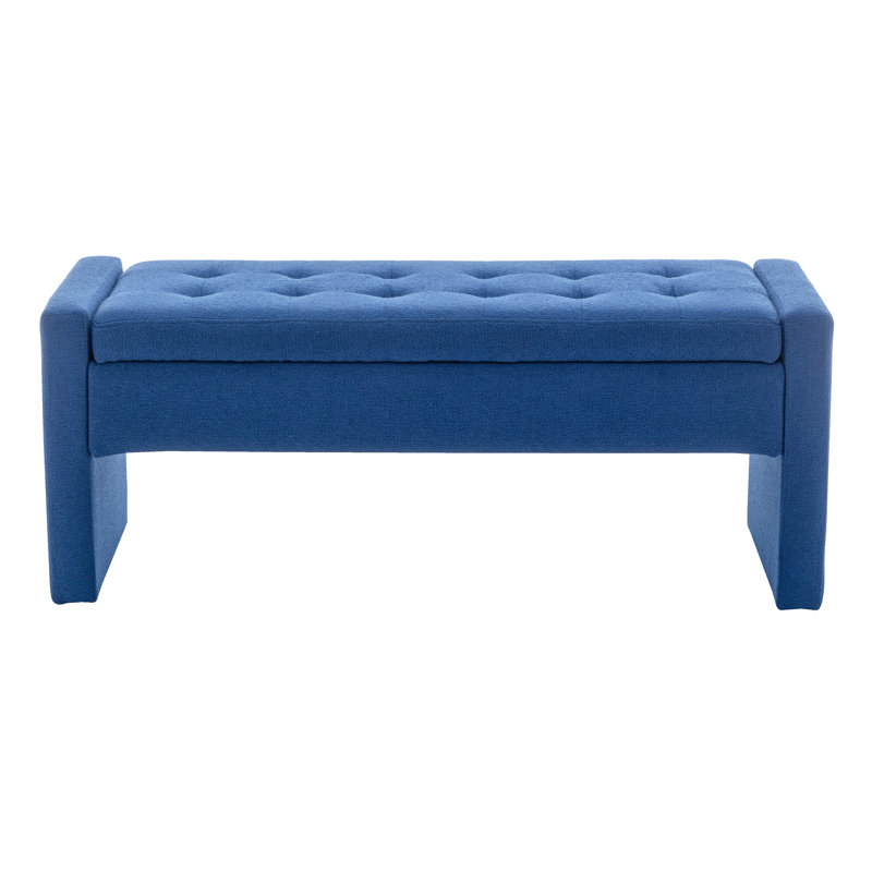 Banc de rangement rembourré Rasner, Bleu