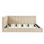 Structure de lit de jour double rembourrée pleine grandeur - beige, velours