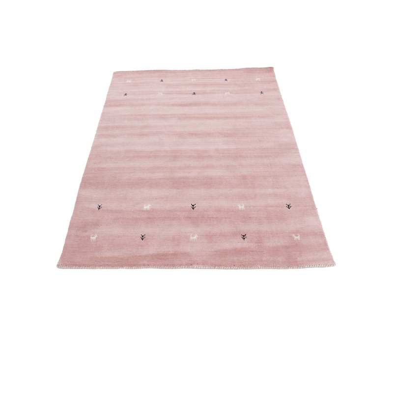Handwoven Wool Gabbeh Uni Pink Rug, Rectangle 300 x 400cm