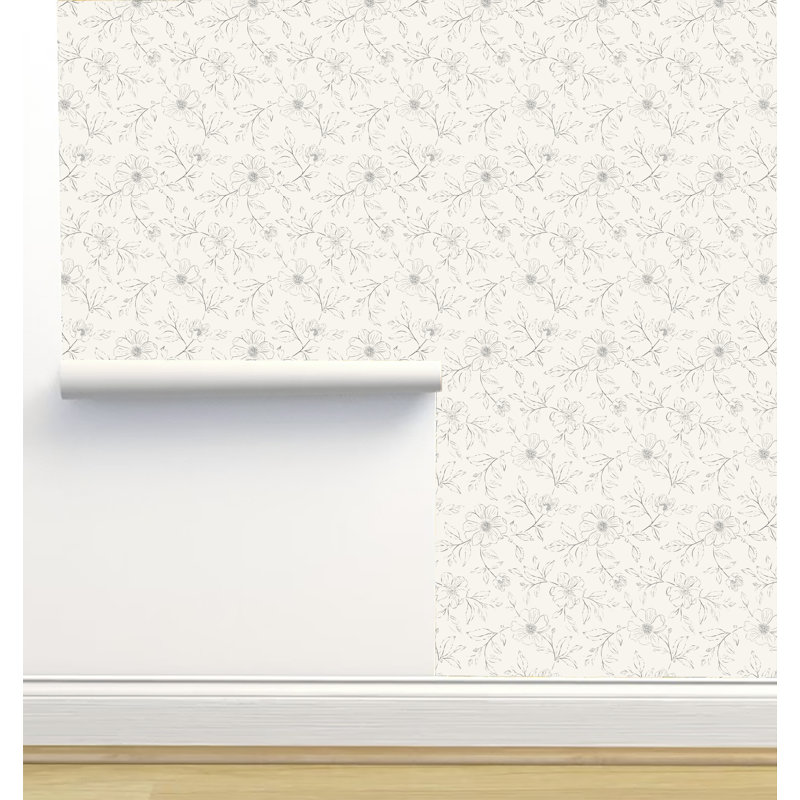 Rouleau de papier peint auto-adhésif texturé L 12 pi x l 2 po Erin Kendal Designs, Gris anthracite / Crème
