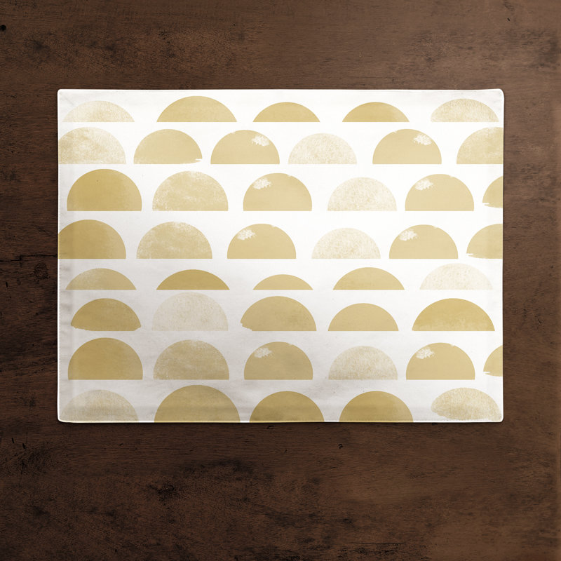 Poly Twill Abstract Rectangle Placemat, Yellow
