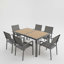 Ensemble repas 7 pièces de qualité supérieure pour patio avec table HDPS robuste et chaises Textilene