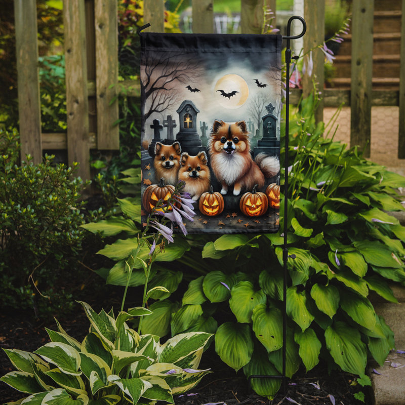 Drapeau de jardin d'Halloween effrayant de Poméranie