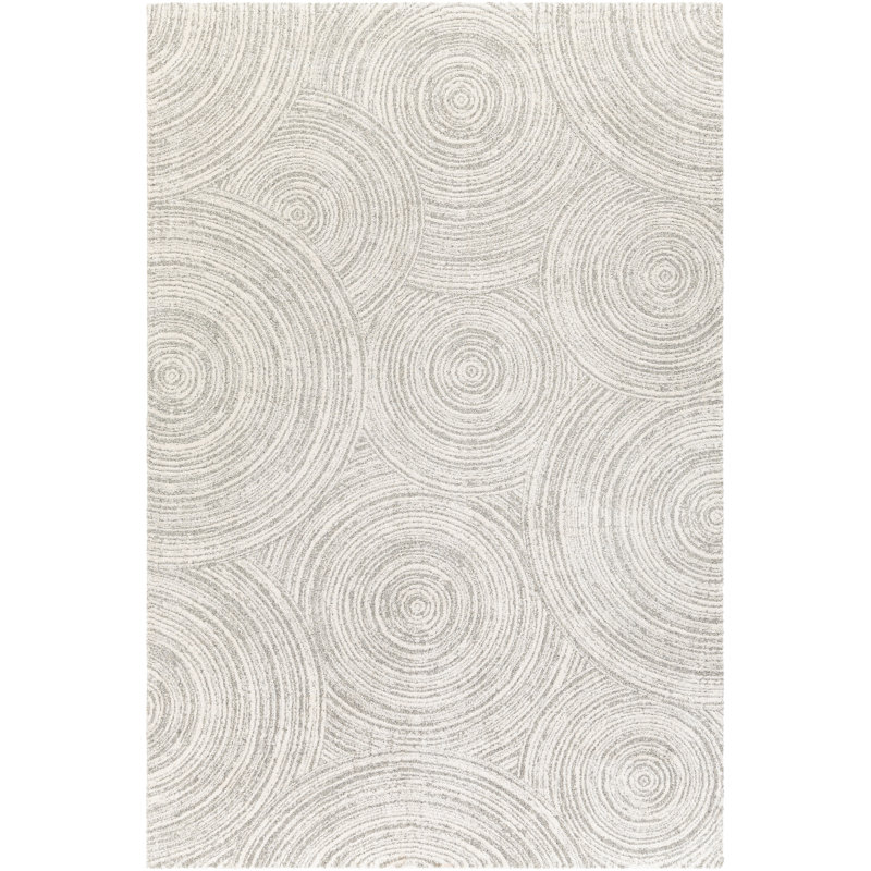 Geometric Gray/Ivory Area Rug, Rectangle 9' x 12'