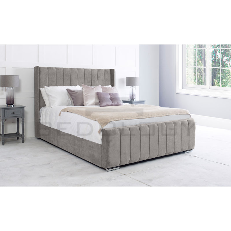 Anhat Upholstered Storage Bed, Grey, Superking (180 x 200 cm)