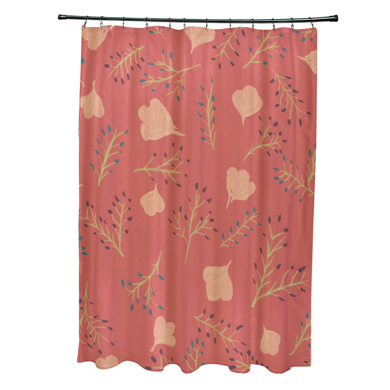 Rideau de douche simple en polyester Slezak, Corail
