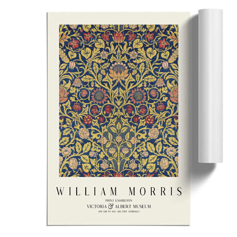 Violet And Columbine Vol.2 by William Morris - No Frame Painting, 59cm H x 42cm W x 0.1cm D