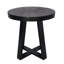 24.5" Tall Black Coffee Table, Round Top With Overlapping Cross-Legged Construction, Wood And Iron, Stores Magazines Decor 23.5X24.5" Modern Look, & Accommodates Various Objects