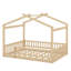 Structure de lit en bois avec clôture-709526562